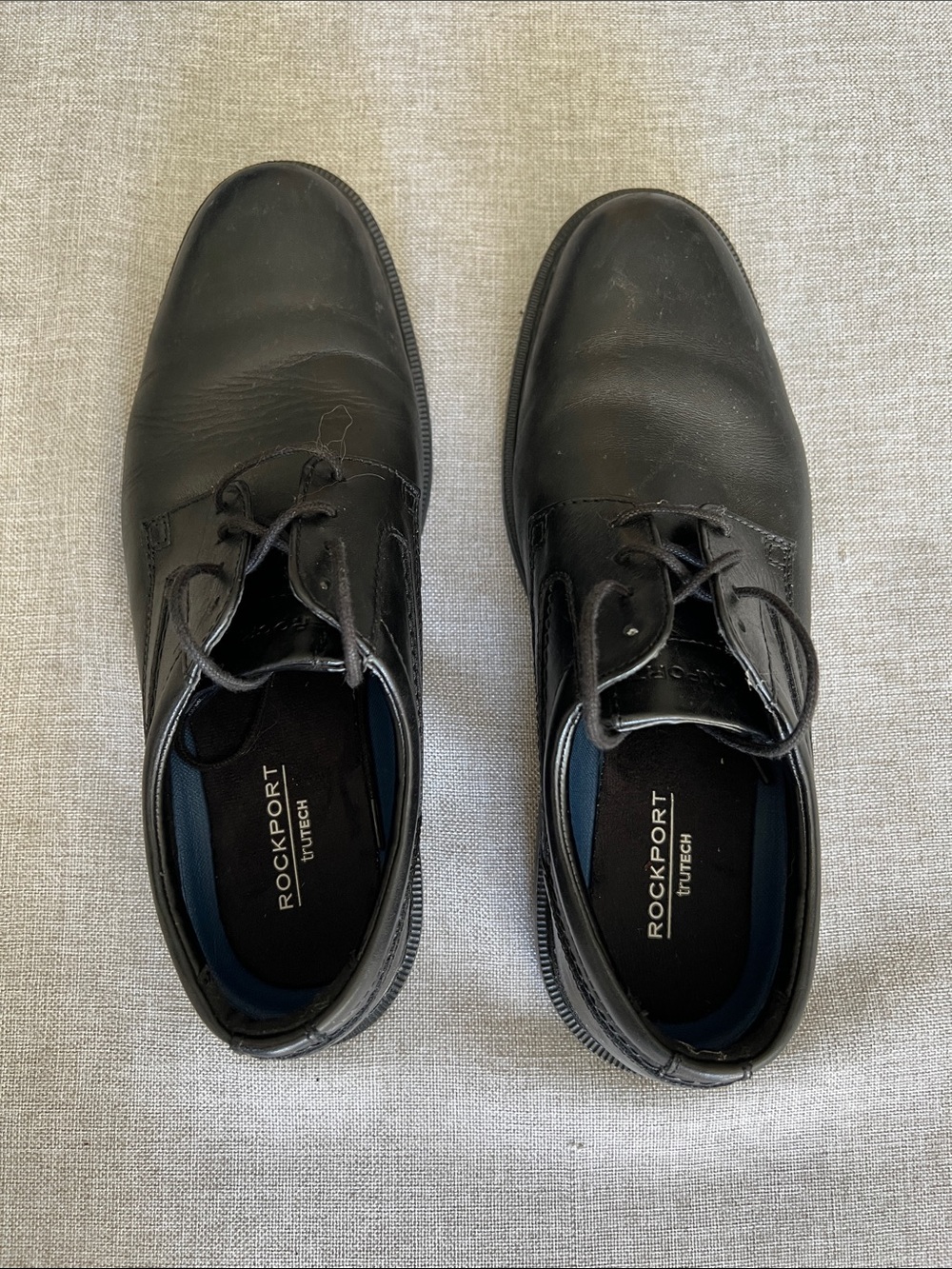 Rockport Black Leather Derby Dress Shoes